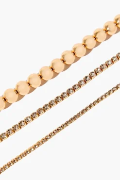 Rhinestone Box Chain Bracelet Set