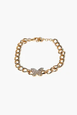 Rhinestone Butterfly Chain Bracelet