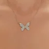 Rhinestone Butterfly Chain Necklace