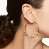 Rhinestone Butterfly Hoop Earrings