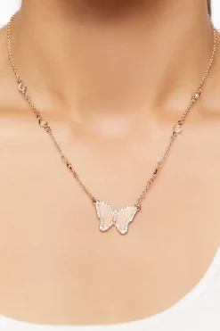 Rhinestone Butterfly Necklace