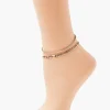 Rhinestone Chain Anklet Set