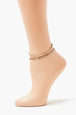 Rhinestone Chain Anklet Set