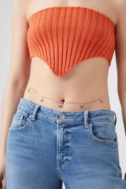 Rhinestone Cherry Charm Belly Chain