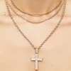 Rhinestone Cross Necklace Set