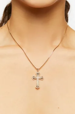 Rhinestone Cross Pendant Necklace