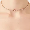 Rhinestone Evil-Eye Choker Necklace