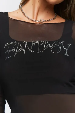 Rhinestone Fantasy Mesh Top