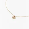 Rhinestone Floral Charm Necklace