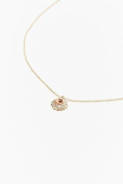 Rhinestone Floral Charm Necklace