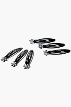 Rhinestone Flower Snap Hair Clip Set