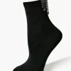 Rhinestone Fringe Crew Socks