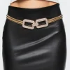 Rhinestone Geometric Snake Chain Belt