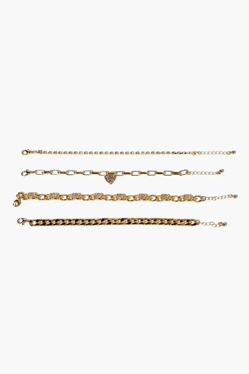 Rhinestone Heart Bracelet Set