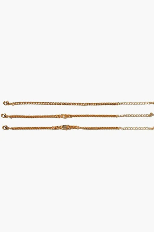 Rhinestone Heart Bracelet Set