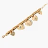 Rhinestone Heart Charm Bracelet