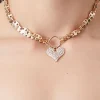 Rhinestone Heart Choker Necklace