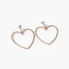 Rhinestone Heart Drop Earrings
