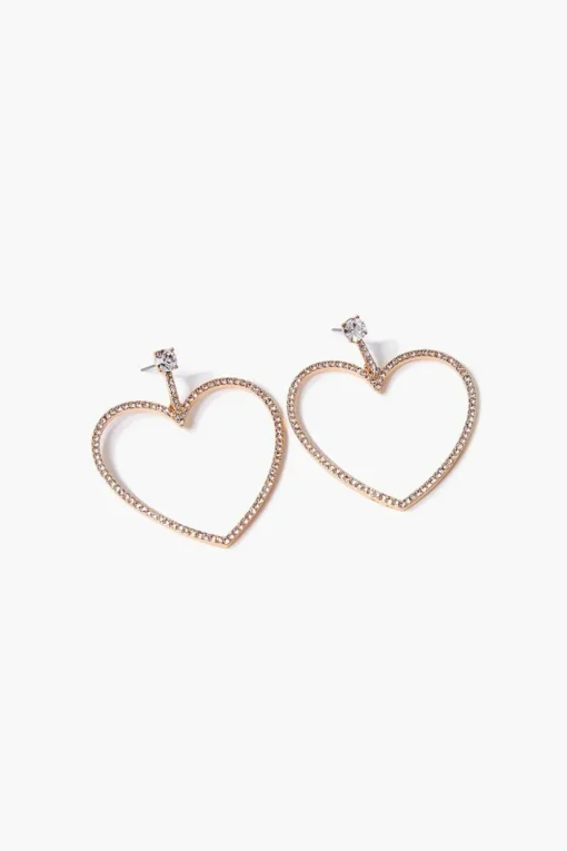 Rhinestone Heart Drop Earrings