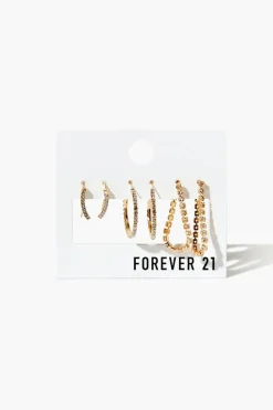 Rhinestone Hoop Earring Set