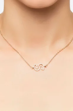 Rhinestone Initial Pendant Necklace