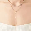 Rhinestone Layered Y-Chain Necklace