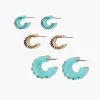 Rhinestone Open-End Hoop Earrings