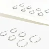 Rhinestone Open-End Hoop Earrings