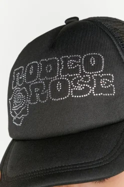 Rhinestone Rodeo Rose Trucker Hat