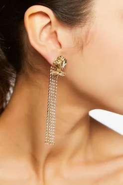 Rhinestone Rose Duster Earrings
