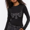 Rhinestone Skeleton Graphic Tee