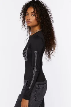 Rhinestone Skeleton Graphic Tee