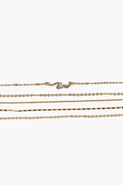 Rhinestone Snake Charm Bracelet Set