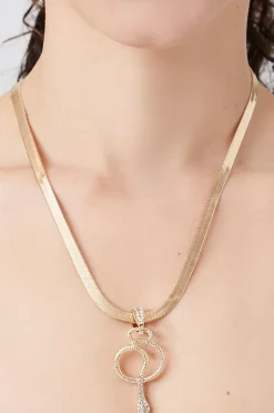 Rhinestone Snake Pendant Necklace