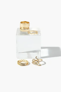 Rhinestone Snake Ring Set