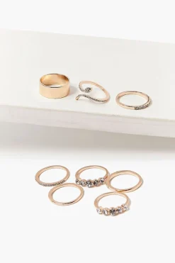 Rhinestone Snake Ring Set