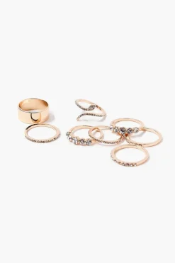 Rhinestone Snake Ring Set