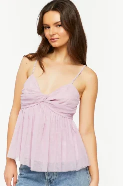 Rhinestone Twisted Babydoll Cami