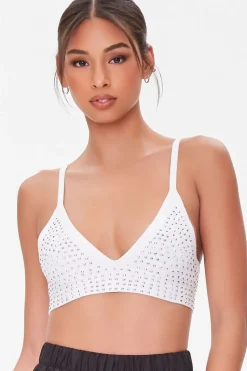 Rhinestone V-Neck Bralette