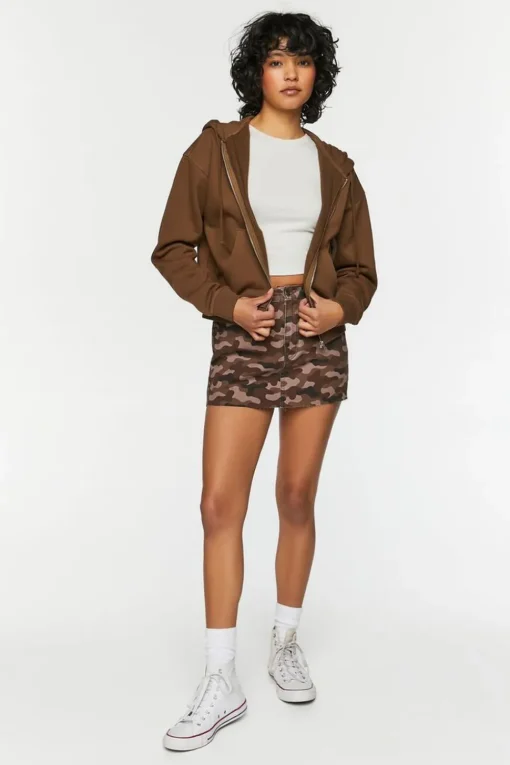 Rhinestone Wings Graphic Zip-Up Hoodie