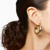 Rhinestone-Studded Hoop Earrings