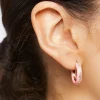 Rhinestone-Trim Hoop Earrings