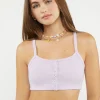 Ribbed Buttoned Cropped Tank Top