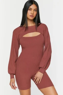 Ribbed Cami Romper & Bolero Set
