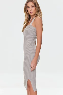 Ribbed Crisscross Sweater Dress