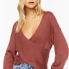 Ribbed Crossover Sweater