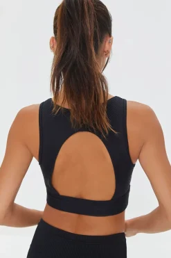 Ribbed Cutout Sports Bra