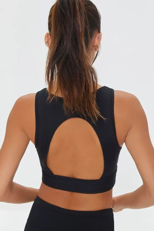 Ribbed Cutout Sports Bra