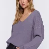 Ribbed Drop-Sleeve Sweater