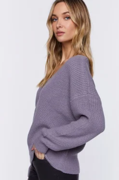 Ribbed Drop-Sleeve Sweater